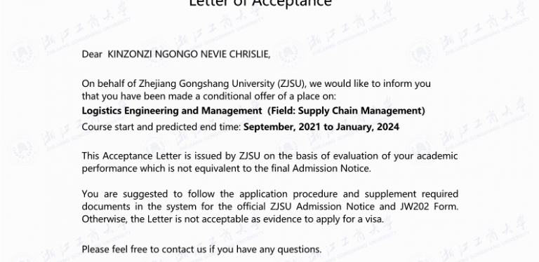 Admission Letter