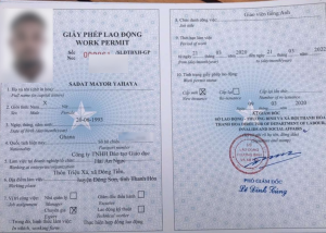 Work Permit of client